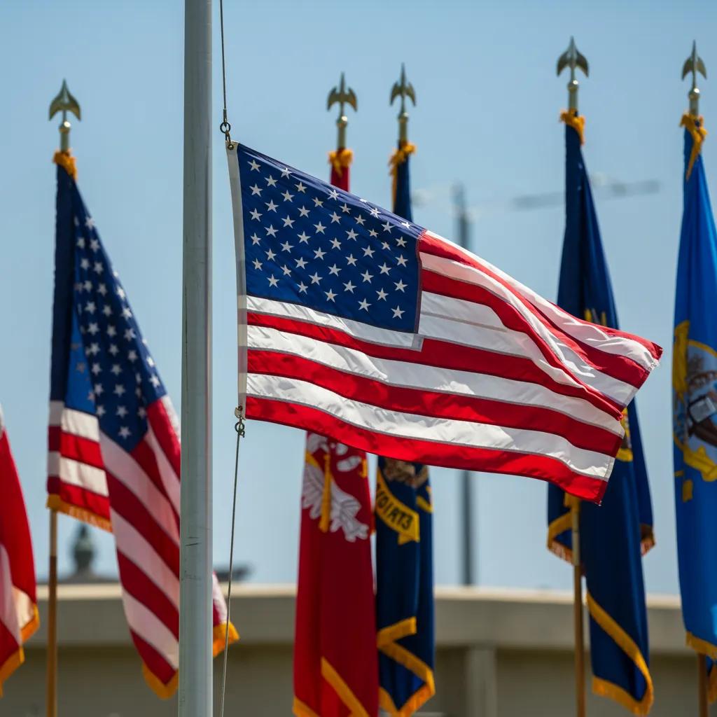 The U.S. Army flag being raised with solemnity during a ceremony, illustrating correct flag etiquette and military customs The U.S. Army flag being raised with solemnity during a ceremony, illustrating correct flag etiquette and military customs