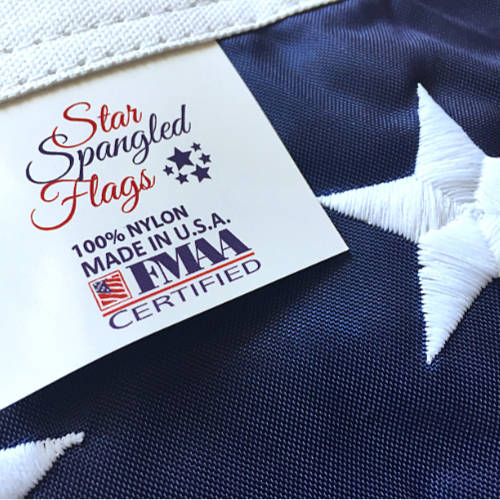 8x12 USA 50 Star American 210D 8'x12' Premium Nylon Embroidered Flag With Clips