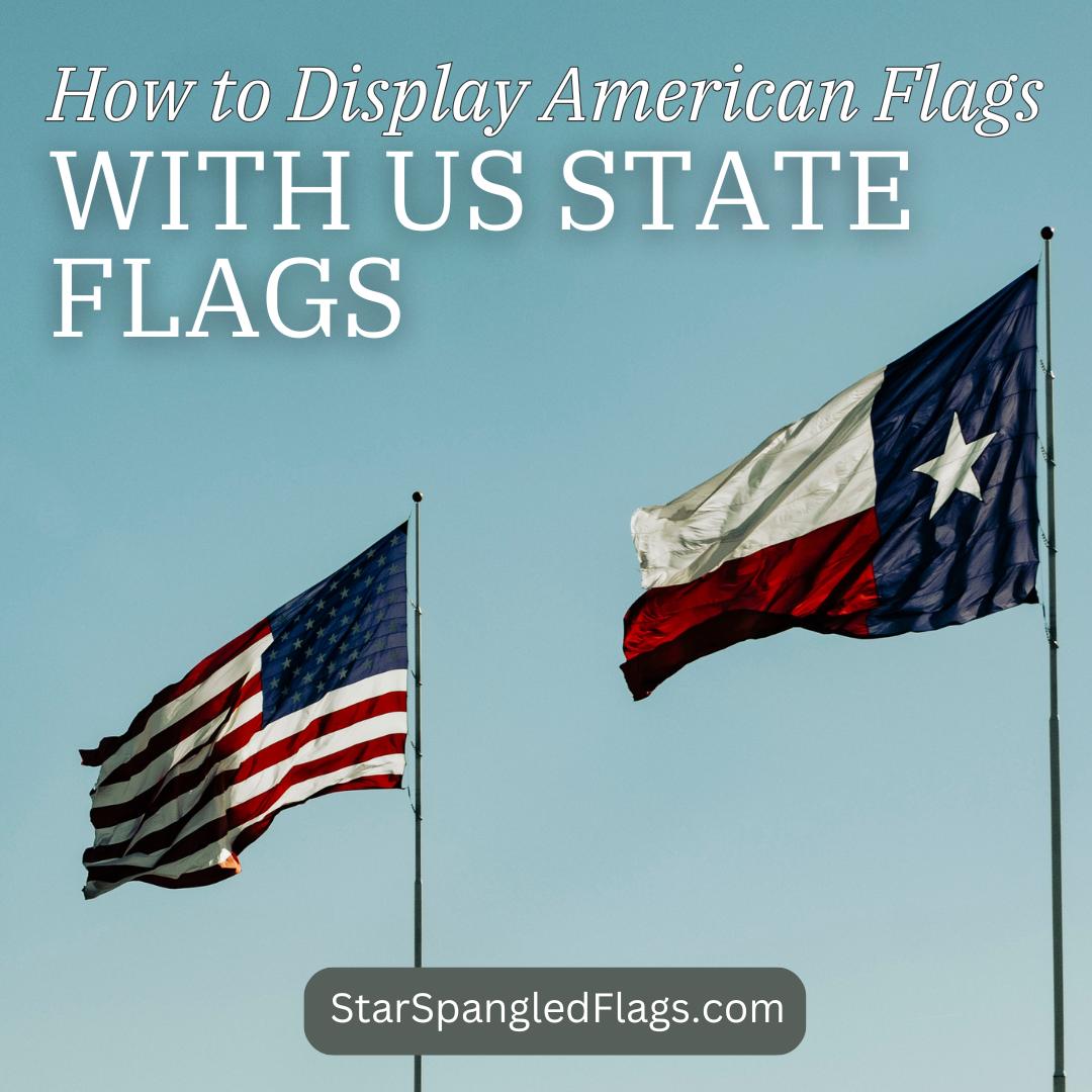 American flag flying with Texas state flag