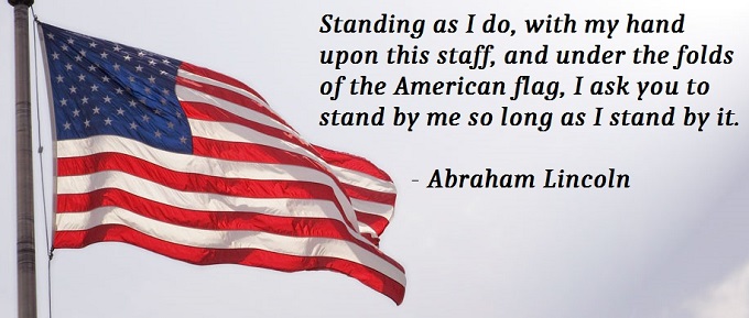 lincoln quote on american flag