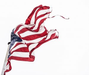 tattered american flag